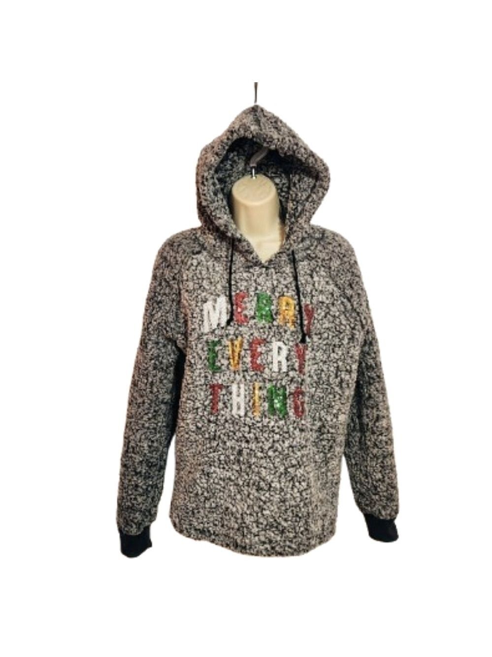Weekending Teddy Fleece Hoodie Sweater Large